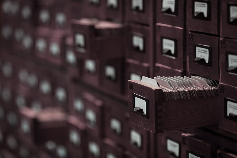 library catalog filing cabinet